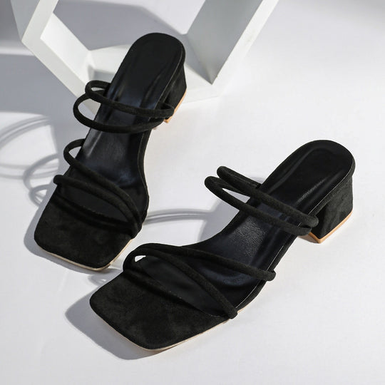 Damen Elegante Sandalen mit geschmackvollem Blockabsatz und verstellbaren Riemen EB
