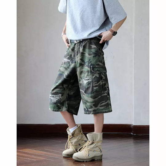 Herren Cargo-Shorts mit robustem Camouflage-Design und vielseitigen Taschen EB