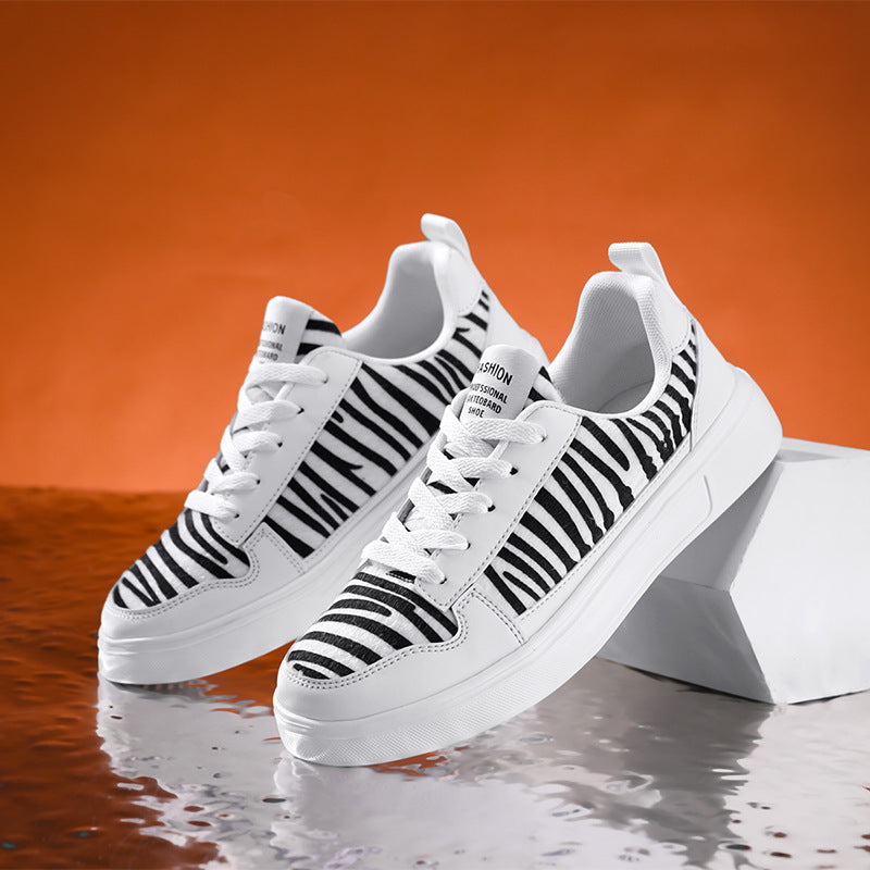 Damen Sportliche Sneakers mit elastischer Schnürsystem und modischem Streifenmuster EB