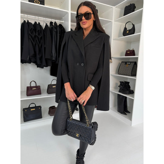 Damen zweireihiger Cape Blazer EB
