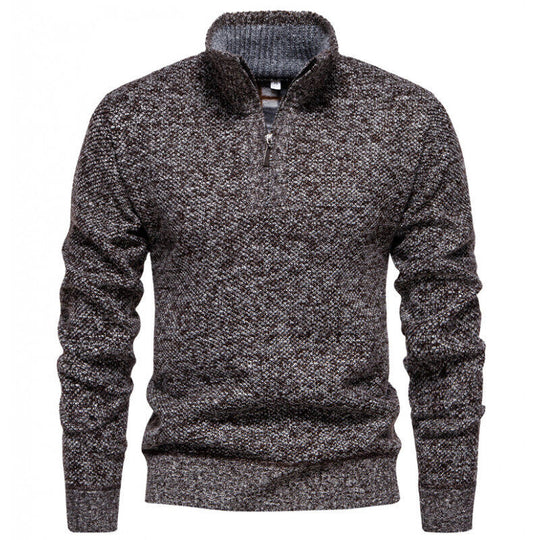 Herren Hochwertiger Pullover mit Stehkragen und Reißverschluss EB