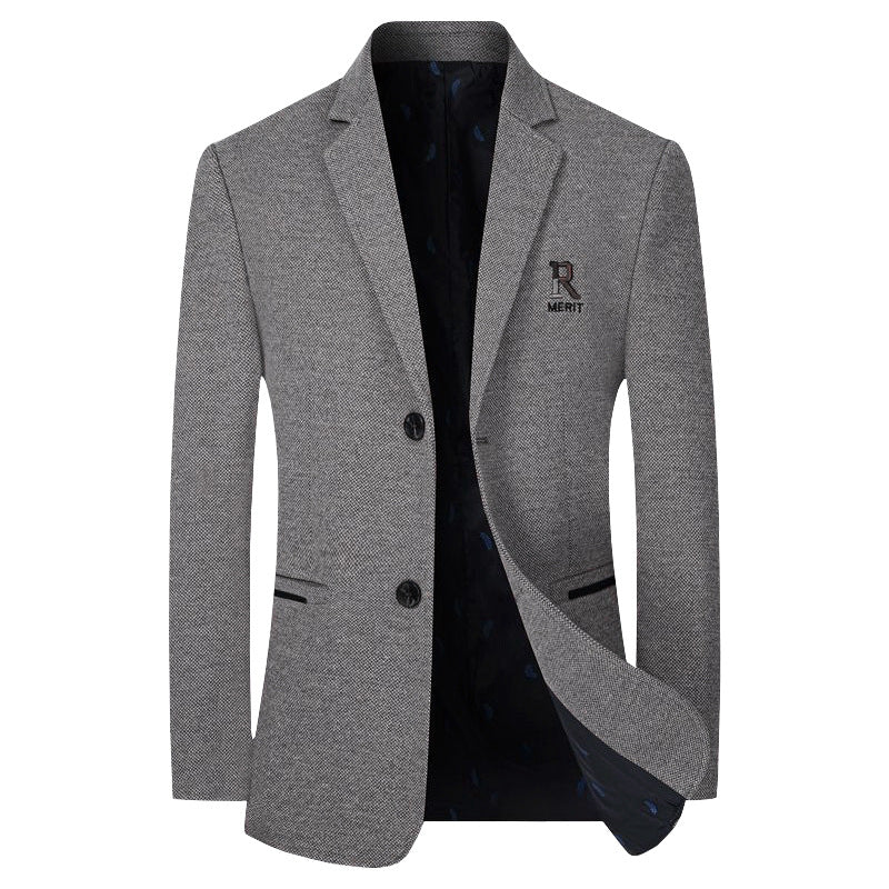 Herren Sakko Slim-Fit aus strukturierter Wollmischung mit kontrastiertem Innenfutter EB