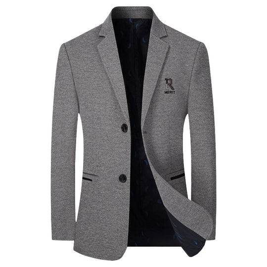Herren Sakko Slim-Fit aus strukturierter Wollmischung mit kontrastiertem Innenfutter EB