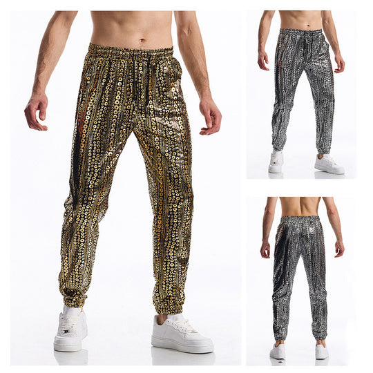 Herren Glamouröse Pailletten-Jogginghose EB