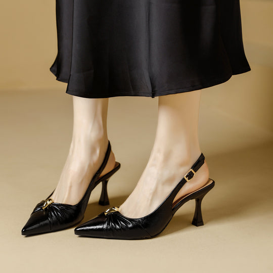 Damen elegante Slingback-Pumps mit modischem Schmuckelement EB