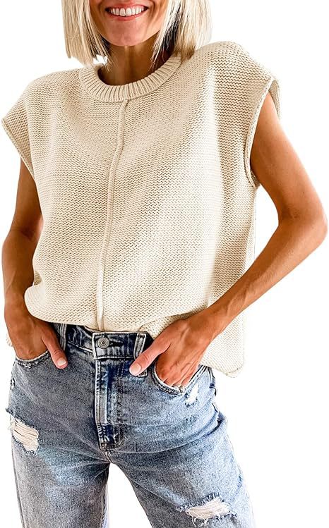 Damen lässiges Strickoberteil mit überschnittenen Schultern und strukturierter Textur EB