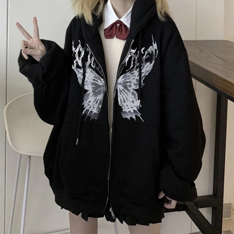 Damen nan oversized Zip-Hoodie mit verlängertem Saum weichem Fleece-Innenfutter und Kängurutaschen EB