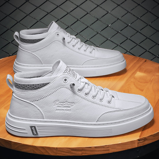 Damen Hohe Sneakers aus langlebigem Kunstleder mit elastischem Kragen EB