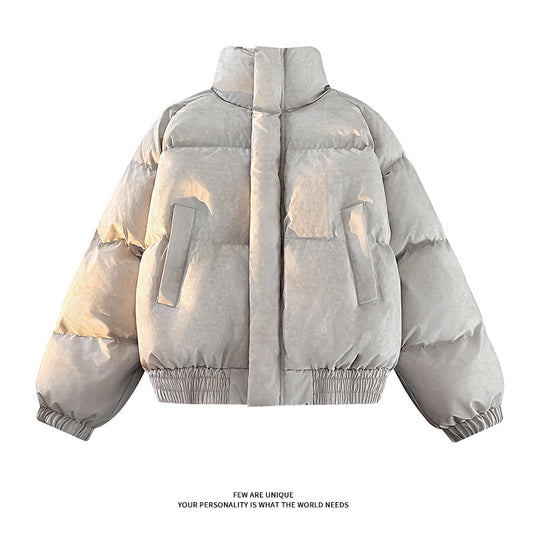 Damen Stylische Daunenjacke mit hoher Kragen und elastischen Ärmelabschlüssen EB