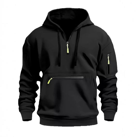 Herren modischer Kapuzenpullover mit praktischen Reißverschluss-Taschen EB