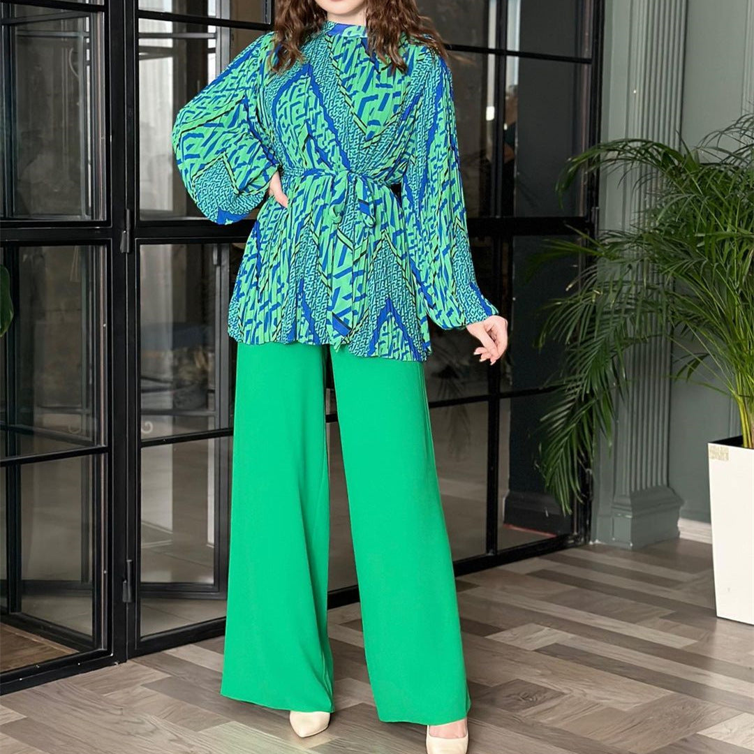 Damen modische Bluse mit voluminösen Ärmeln EB