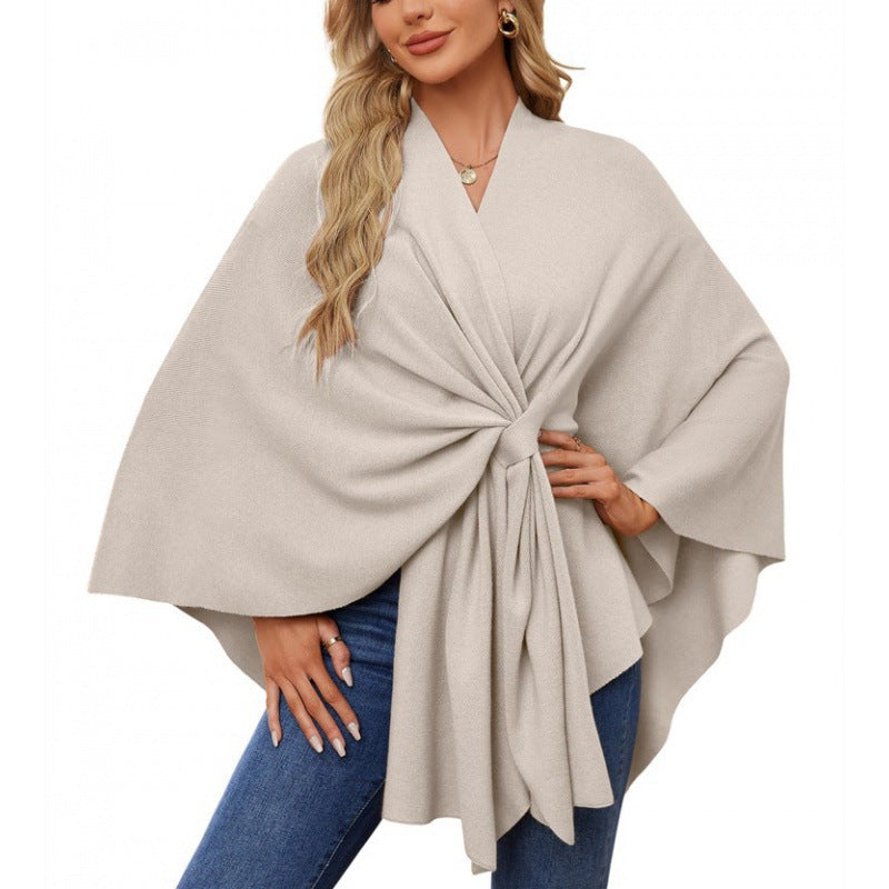 Damen modischer Wickelmantel mit trendigem Design EB