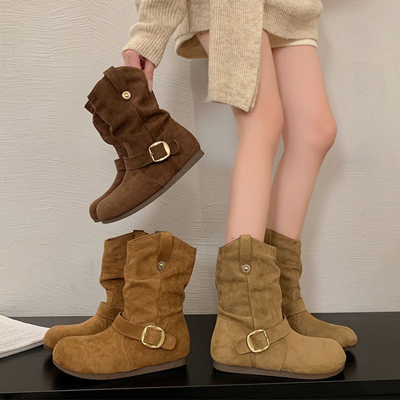Damen Stiefeletten mit modischem Raffungselement und praktischen Schnallen EB