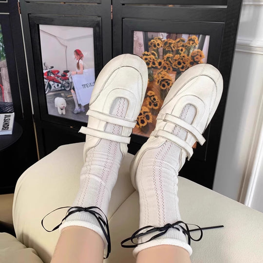 Damen Modische Sneakers mit Doppelriemenverschluss EB