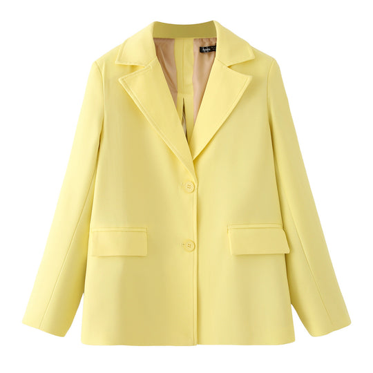 Damen elegante Blazerjacke mit strukturiertem Gewebe und praktischen Taschen EB