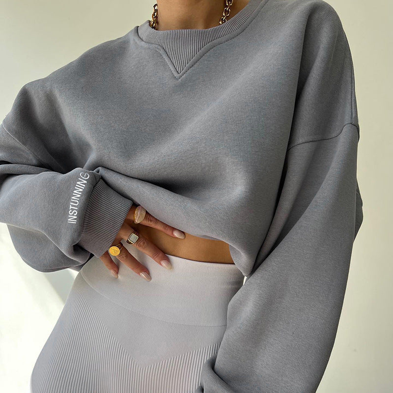 Damen lässiger Oversized Sweatshirt mit Raglanärmeln und besonderen Detailnähten EB