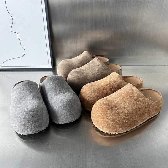 Damen modische Clogs aus weichem Wildleder mit ergonomischem Fußbett EB