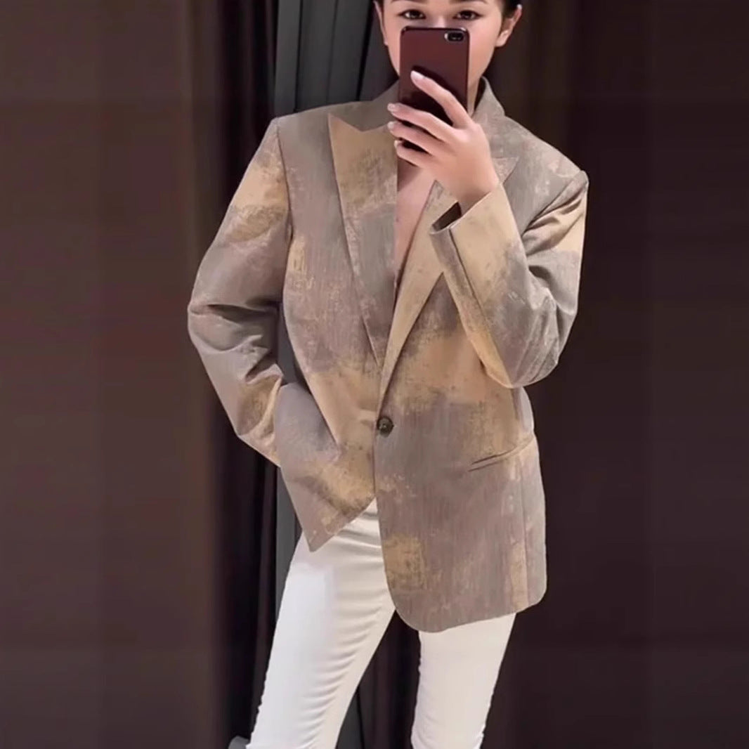 Damen Oversized Blazer mit kunstvollem Farbverlauf EB