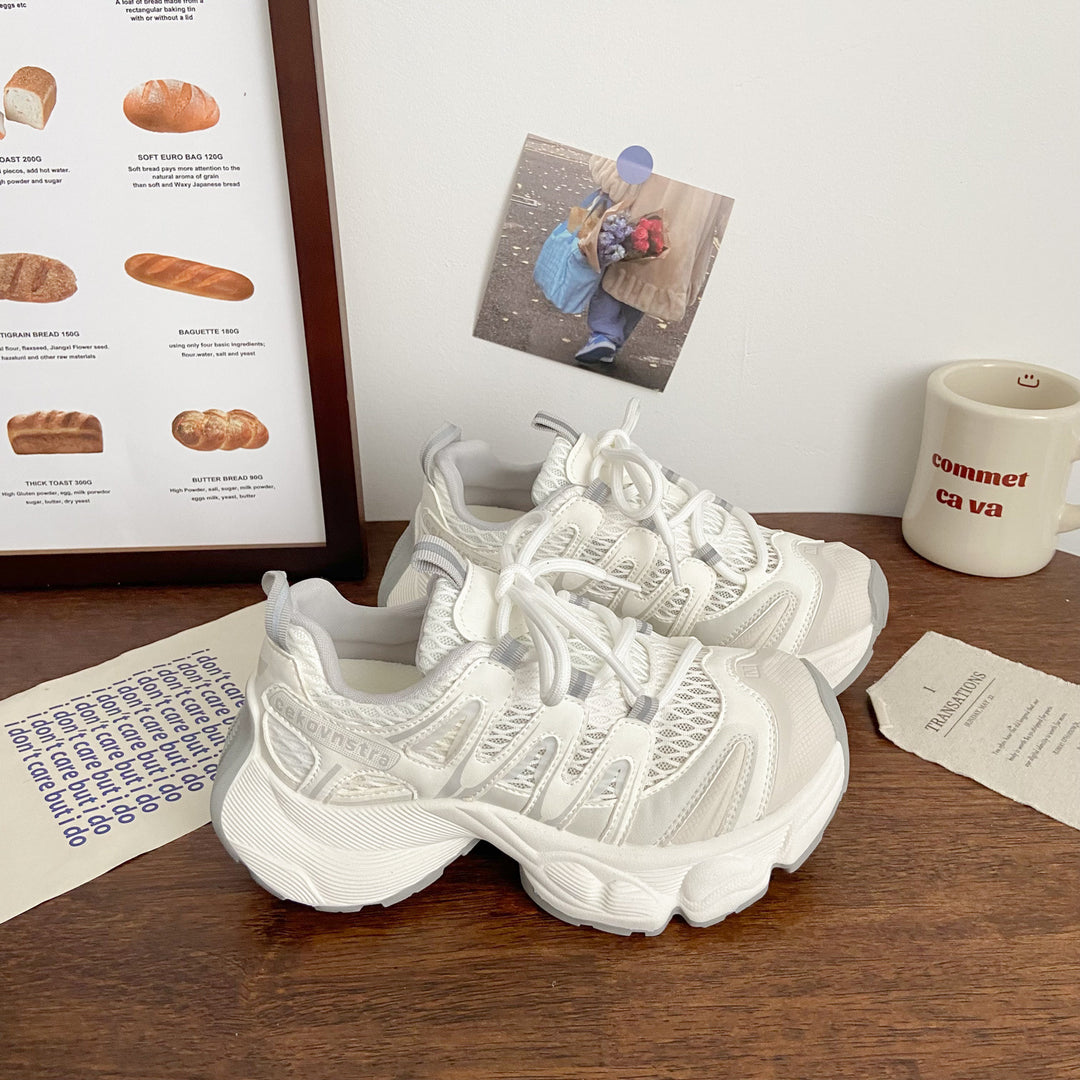 Damen Sportliche Lauf-Sneaker mit atmungsaktiver Netz-Oberfläche und dämpfender Sohle EB