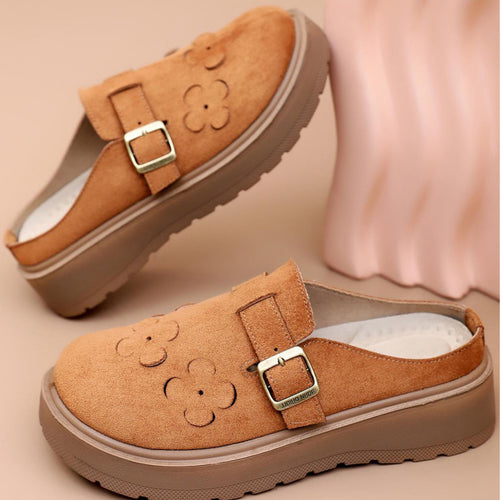 Damen Clogs mit dekorativen Blumenapplikationen und komfortabler Sohle EB