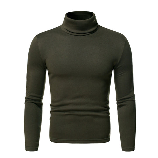 Herren Rollkragenpullover aus weichem Baumwollmix mit körperbetontem Schnitt EB
