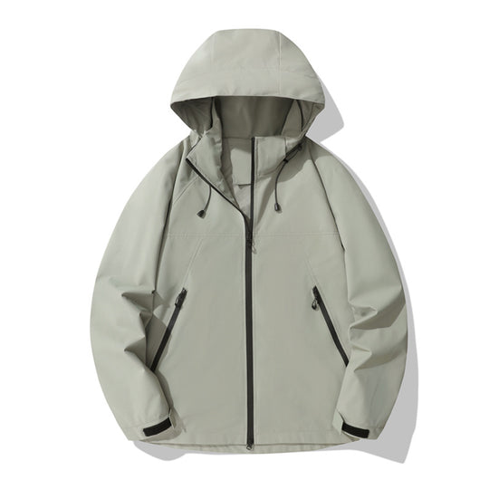 Damen wasserabweisende Outdoor-Jacke mit verstellbarem Kapuzenkragen und funktionalen Reißverschlusstaschen EB