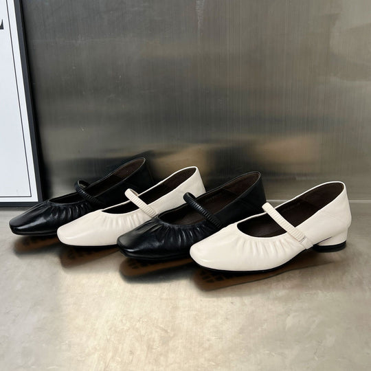 Damen elegante Ballerinas mit modischem Riemen und weich gepolsterter Innensohle EB