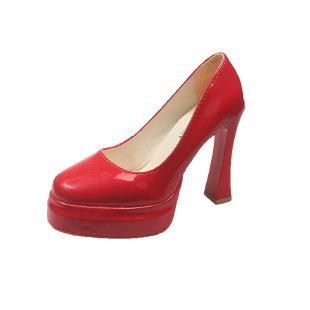 Damen modische Plateau-Pumps mit hohem glänzendem Absatz EB