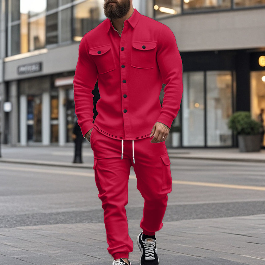 Herren nan Overshirt-Jacke im urbanen Utility-Look mit aufgesetzten Brusttaschen EB