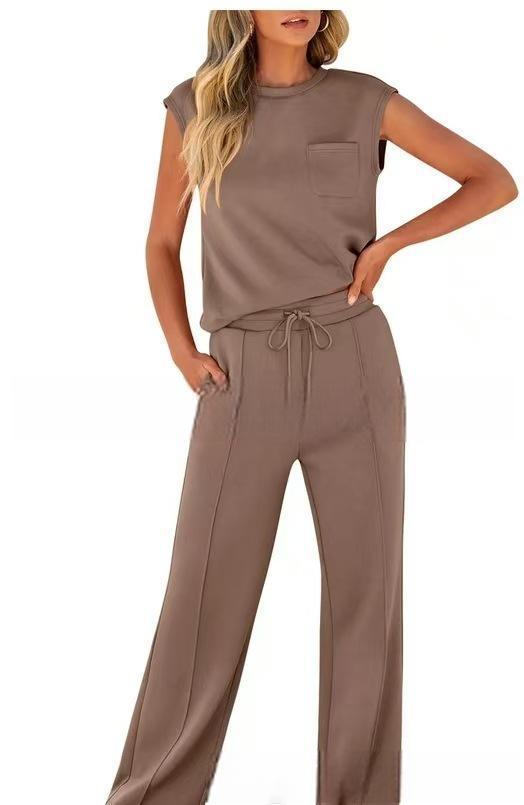 Damen Bequemes Freizeitanzug-Set mit weitem Schnitt und modischen Details EB