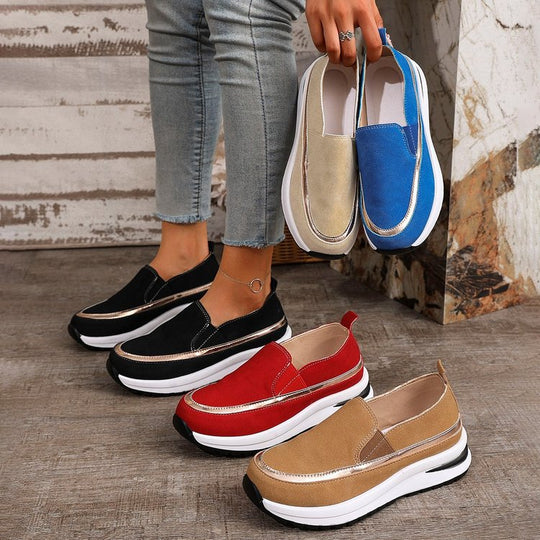 Damen Slip-On Sneakers mit modernem Design und stoßdämpfender Sohle EB