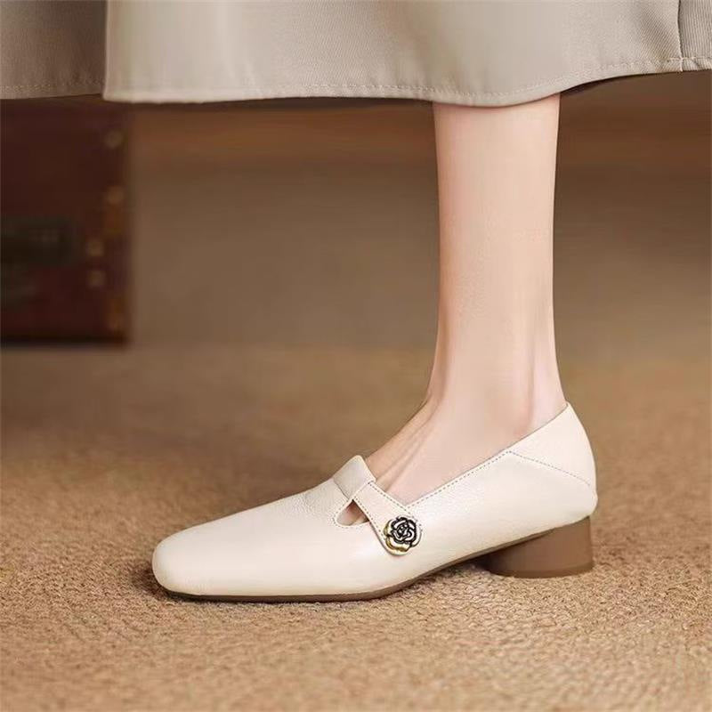 Damen Elegante und bequeme Ballerinas mit modischer Schnallenverzierung EB