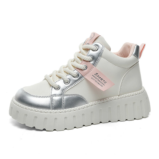 Damen Modische High-Top Sneakers mit sportlichem Design und robustem Sohlenprofil EB
