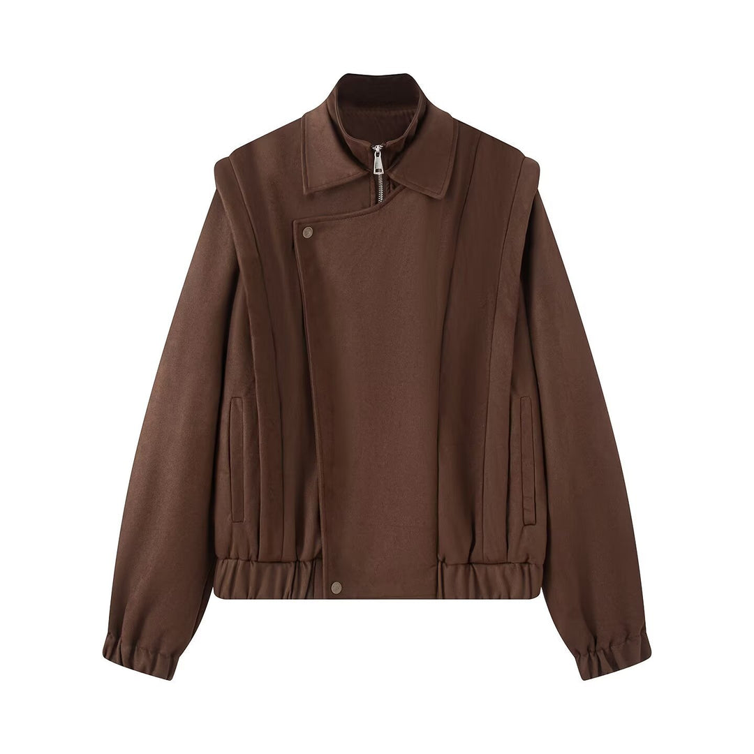 Damen modische Übergangsjacke mit asymmetrischem Schnitt EB