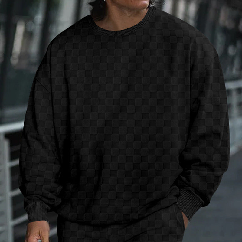 Herren lässiger Oversize-Pullover mit strukturierter Oberfläche und weitem Schnitt EB