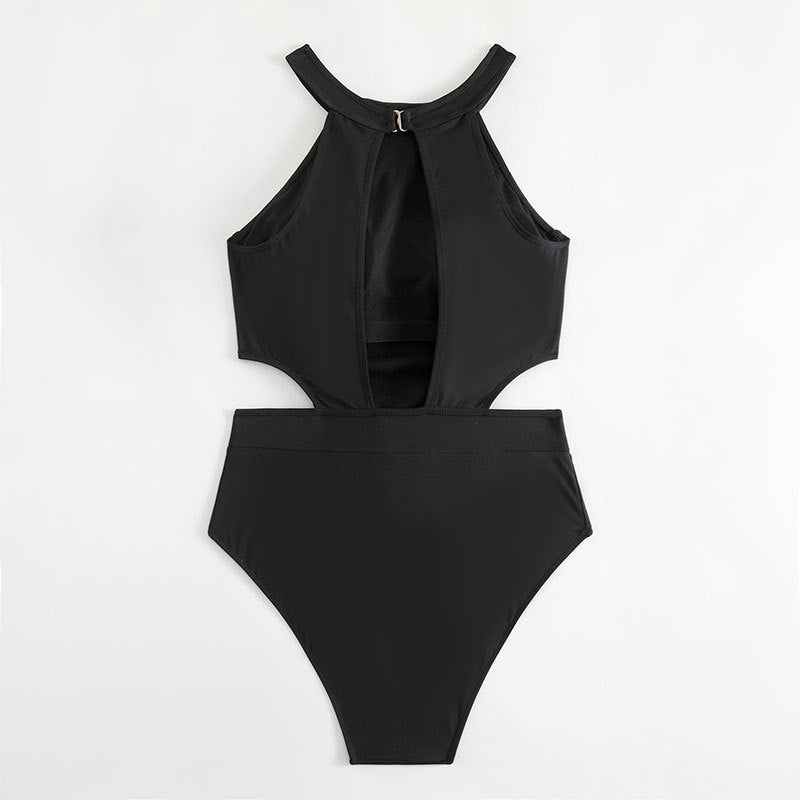 Damen Einteiler Badeanzug mit modischem Cut-Out und sportlichem Design EB
