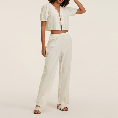 Damen luftiges Sommer-Jumpsuit mit Raffung EB