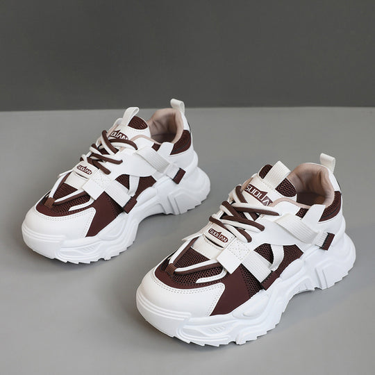 Damen modische Chunky Sneakers mit atmungsaktivem Obermaterial und dämpfendem Profil EB