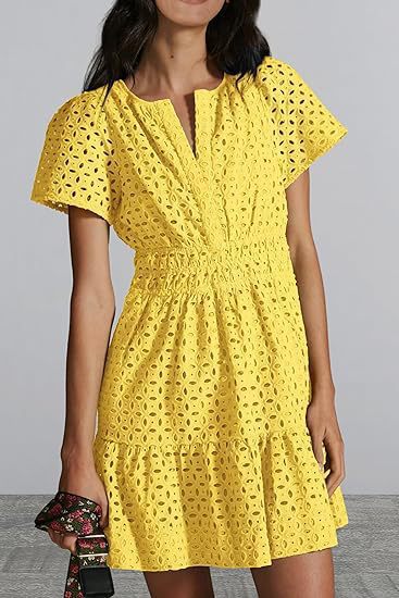 Damen Sommerkleid im romantischen Broderie Anglaise Stil EB