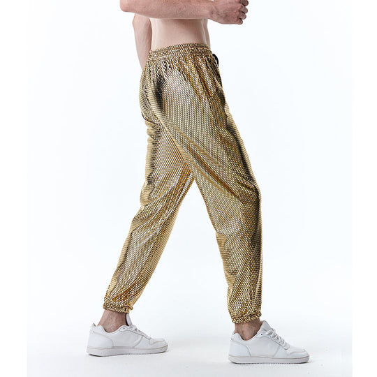Herren futuristische Mesh-Hose im angesagten Metallic-Look EB