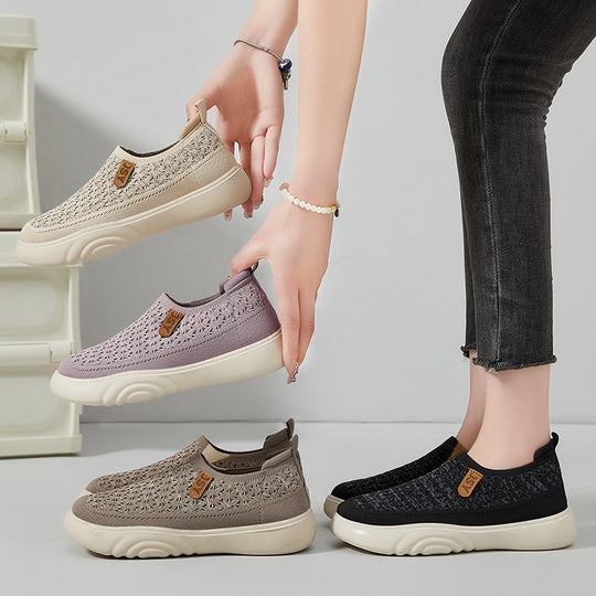 Damen Zeitlose Slip-On Sneakers mit elastischem Obermaterial EB
