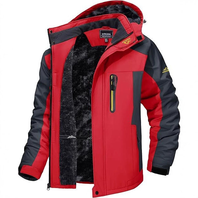 Herren nan wind- und wasserdichte Winter-Skijacke mit abnehmbarer Kapuze Thermofutter und verschweißten Nähten EB