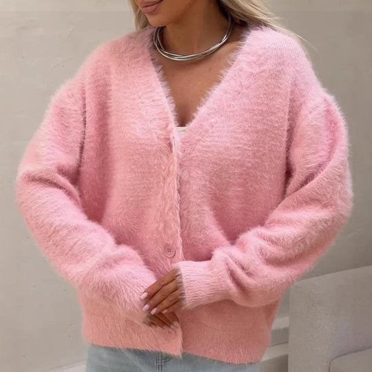 Damen Kuscheliger Strick-Cardigan mit Knopfleiste und feiner Textur EB
