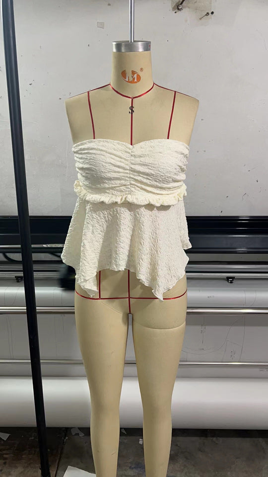 Damen luftiges Top mit Rüschendetail EB