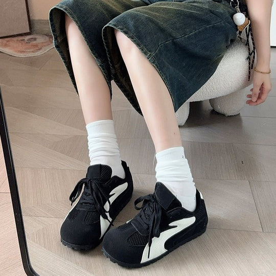Damen sportliche Sneakers mit atmungsaktiver Oberflächenstruktur und rutschfester Sohle EB