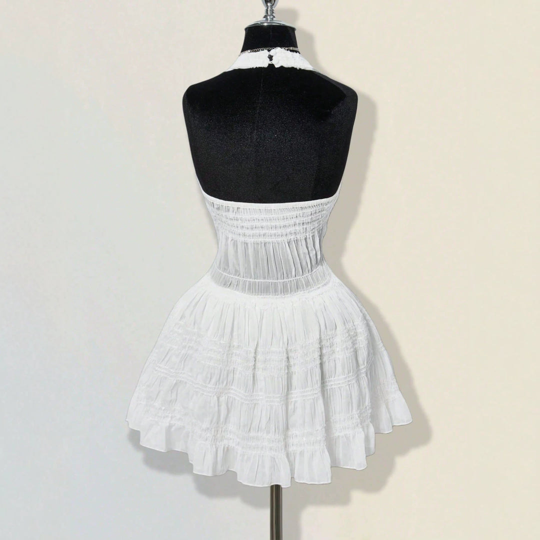 Damen Sommerliches Kleid im romantischen Vintage-Stil mit raffinierten Falten EB