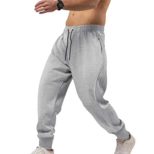 Herren sportliche Sweatpants mit seitlichen Reißverschlusstaschen und elastischem Bund EB