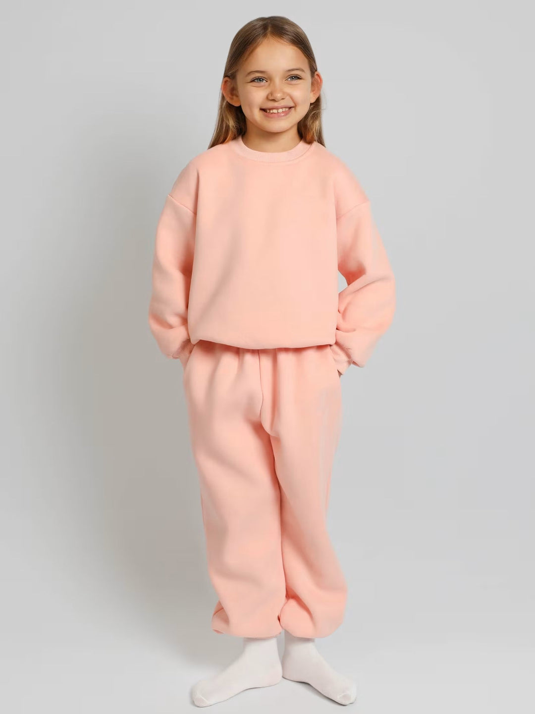 Damen lässiges Sweat-Set mit voluminösem Oberteil und bequemen Jogginghosen EB