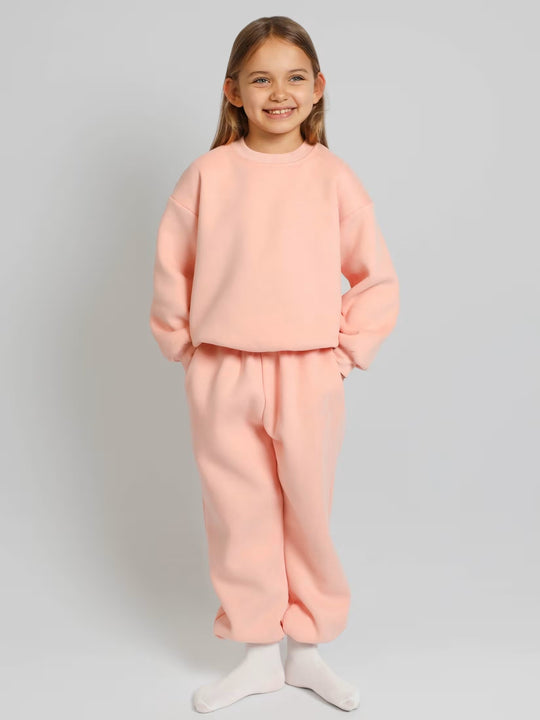 Damen lässiges Sweat-Set mit voluminösem Oberteil und bequemen Jogginghosen EB