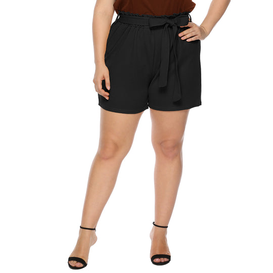 Damen modisches Oberteil mit Rüschenärmel und eleganten Shorts EB